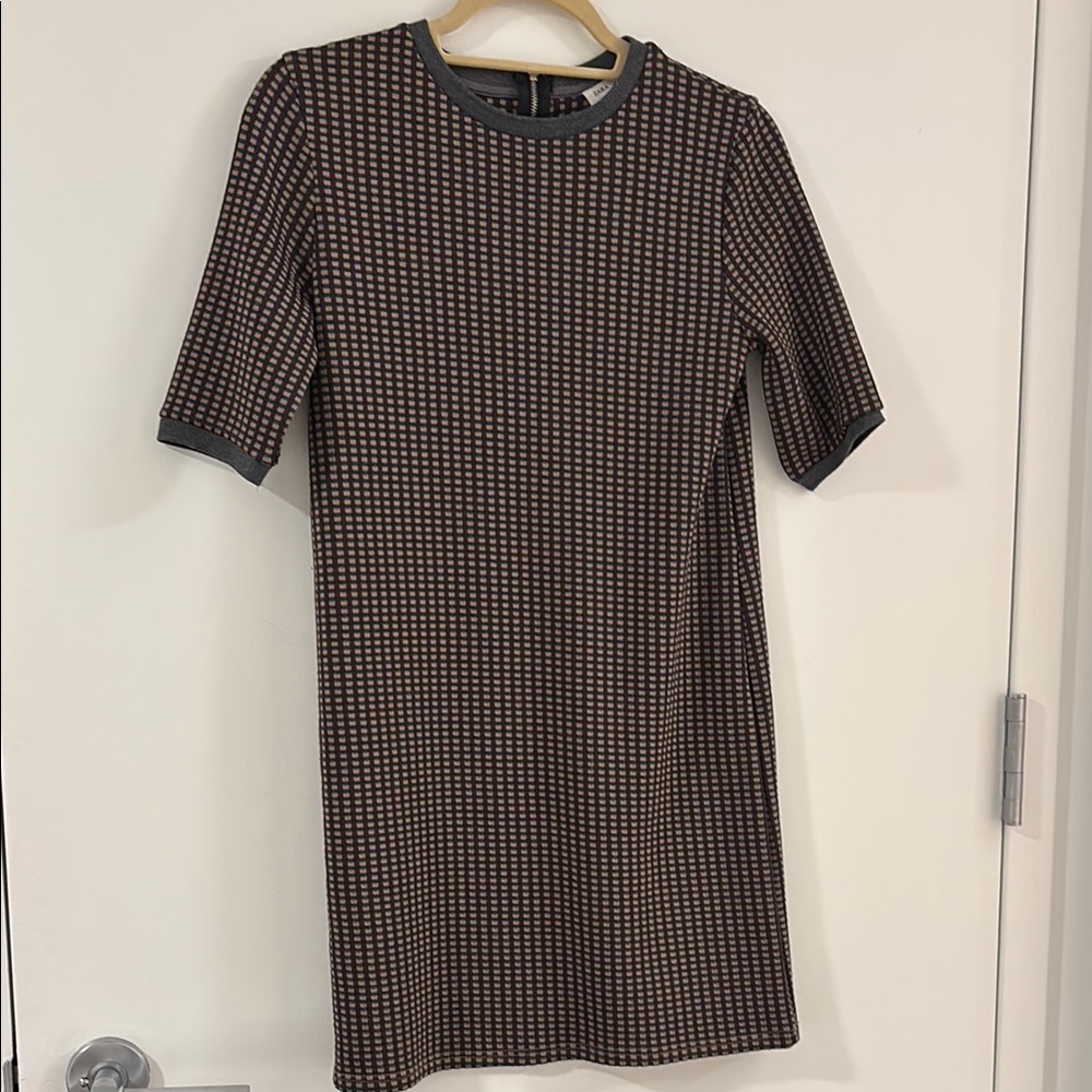 Zara Jacquard Checked Knit Dress